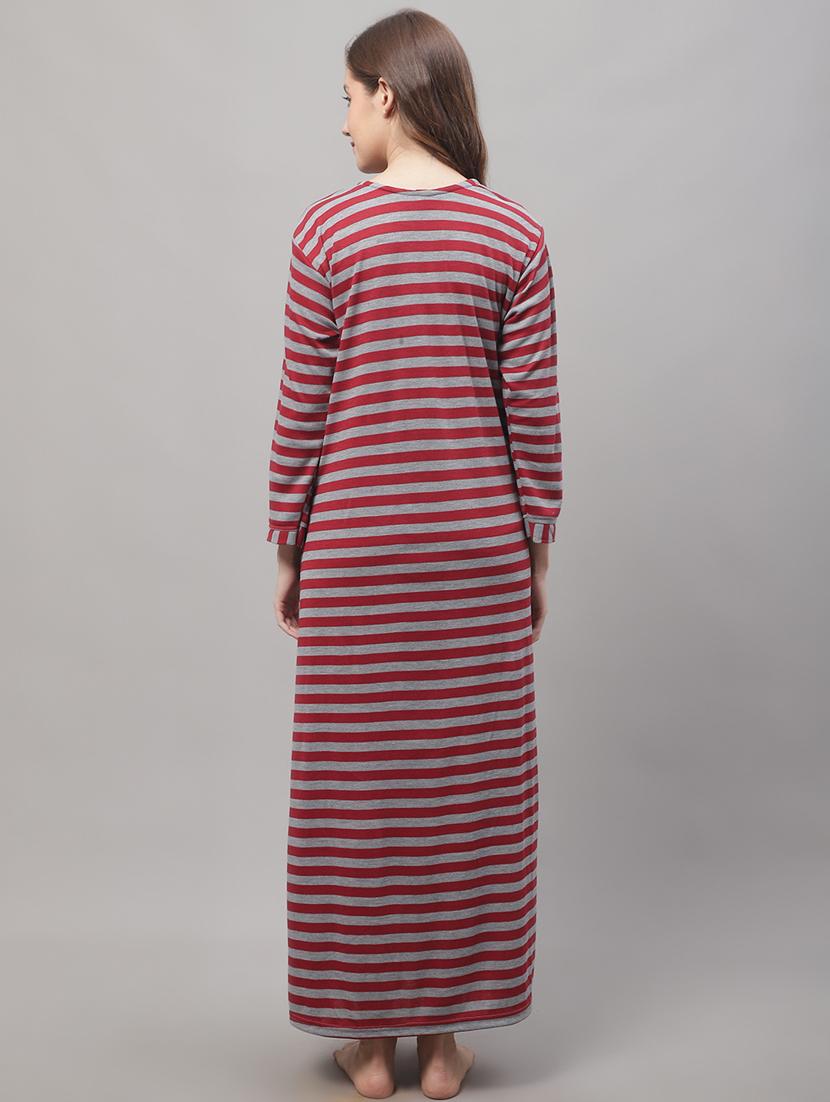 women striped nighty - 19489308 - Standard Image - 3