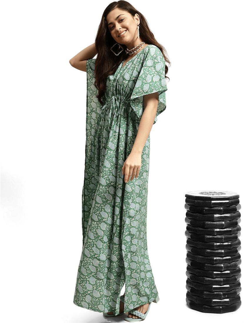 v-neck printed kaftan - 19489338 - Standard Image - 5