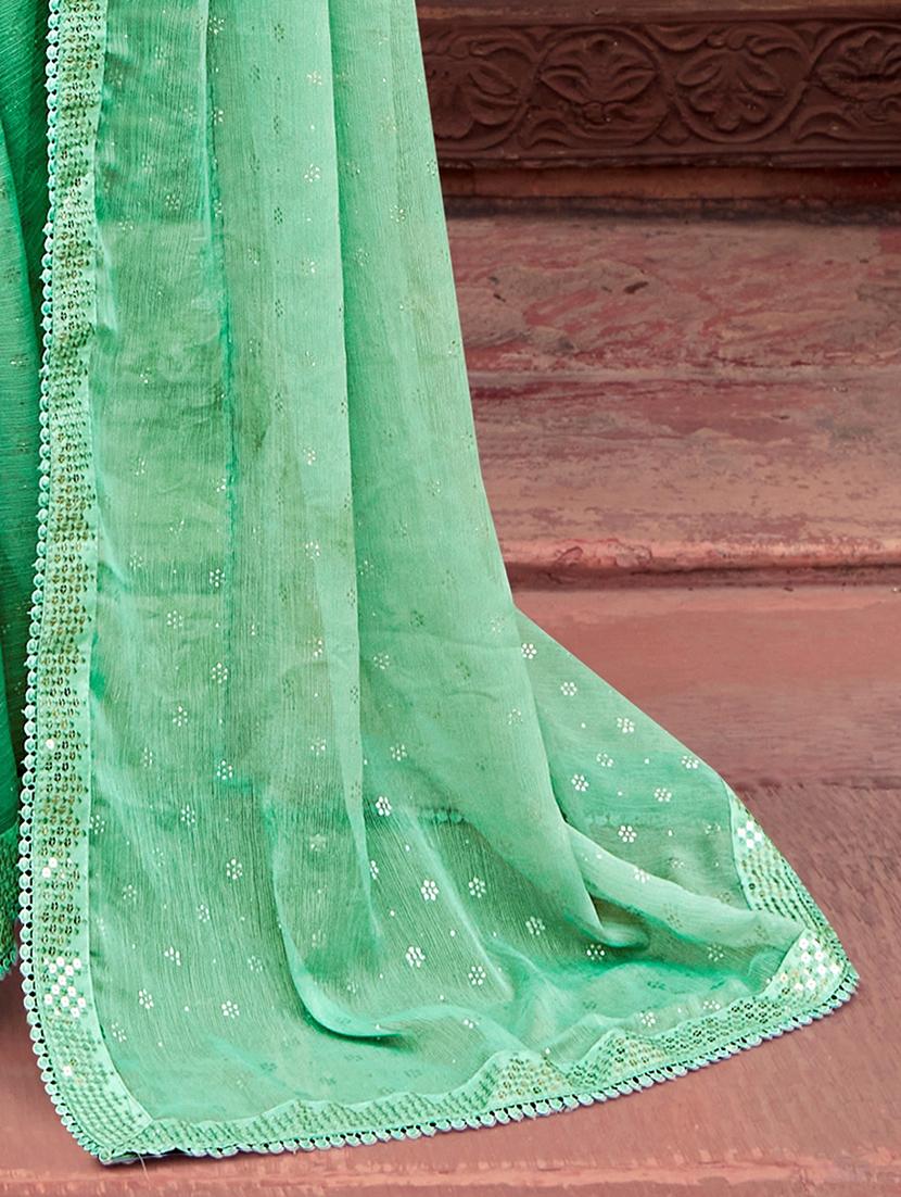 green self design saree with blouse - 19489626 - Standard Image - 3