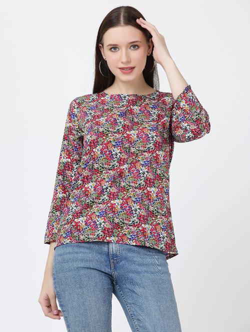 red crepe a line top - 19490078 - Standard Image - 0