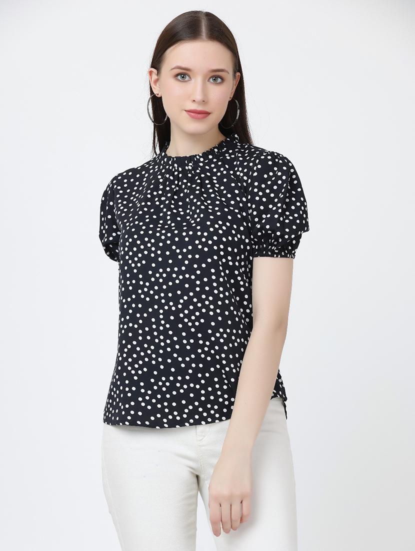 black crepe a-line top - 19490080 - Zoom Image - 0