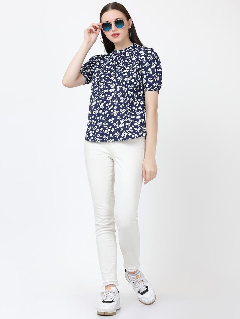 floral rayon a line top - 19490082 - Standard Image - 3
