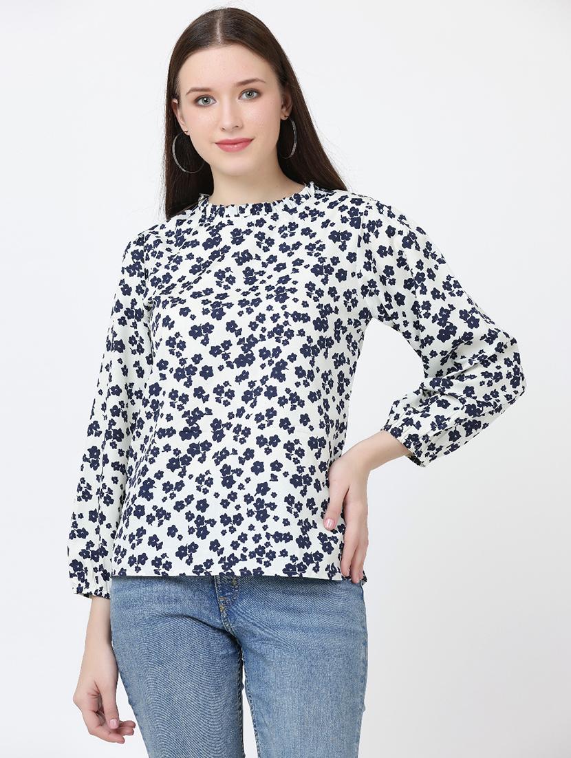 white crepe a line top - 19490088 - Zoom Image - 0
