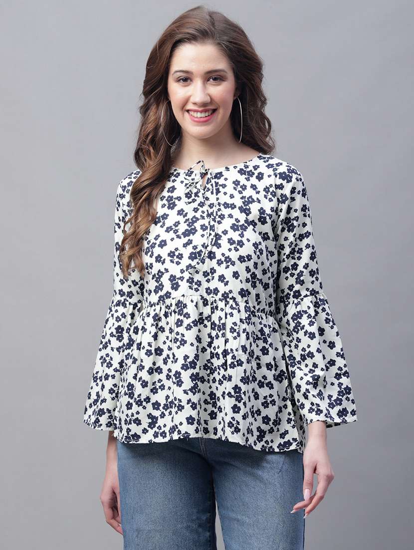 white crepe a line top - 19490100 - Zoom Image - 0