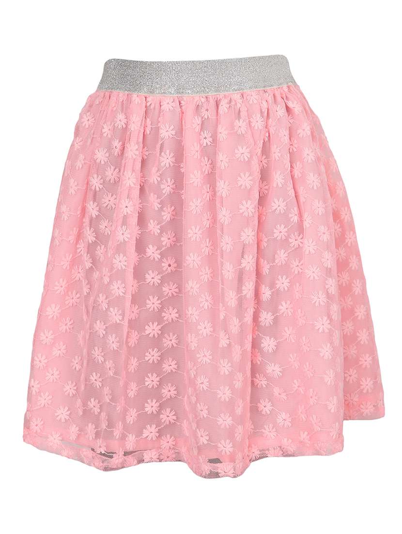 pink solid skirt