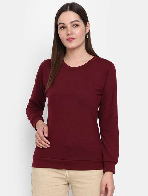 maroon cotton regular pullover - 19492229 -  Standard Image - 0