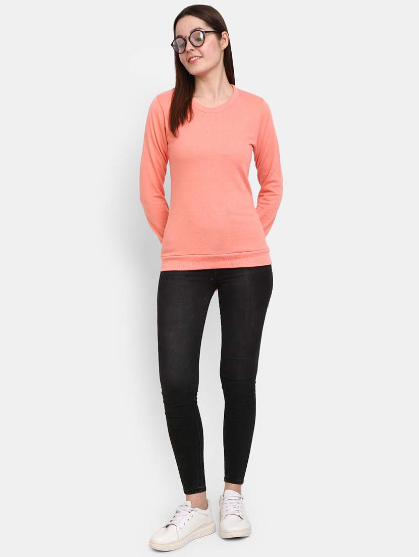 solid pink cotton regular pullover - 19492230 -  Standard Image - 3