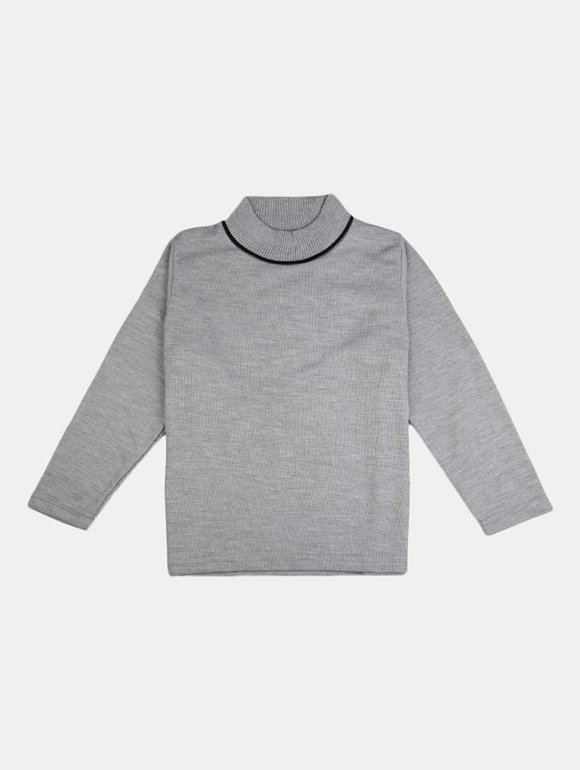grey solid sweater