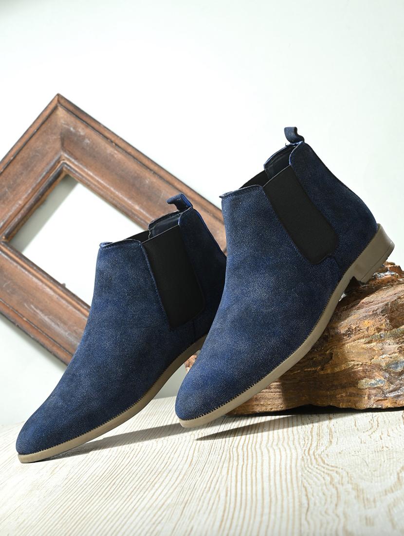 blue suede slip on boots - 19492420 - Zoom Image - 0