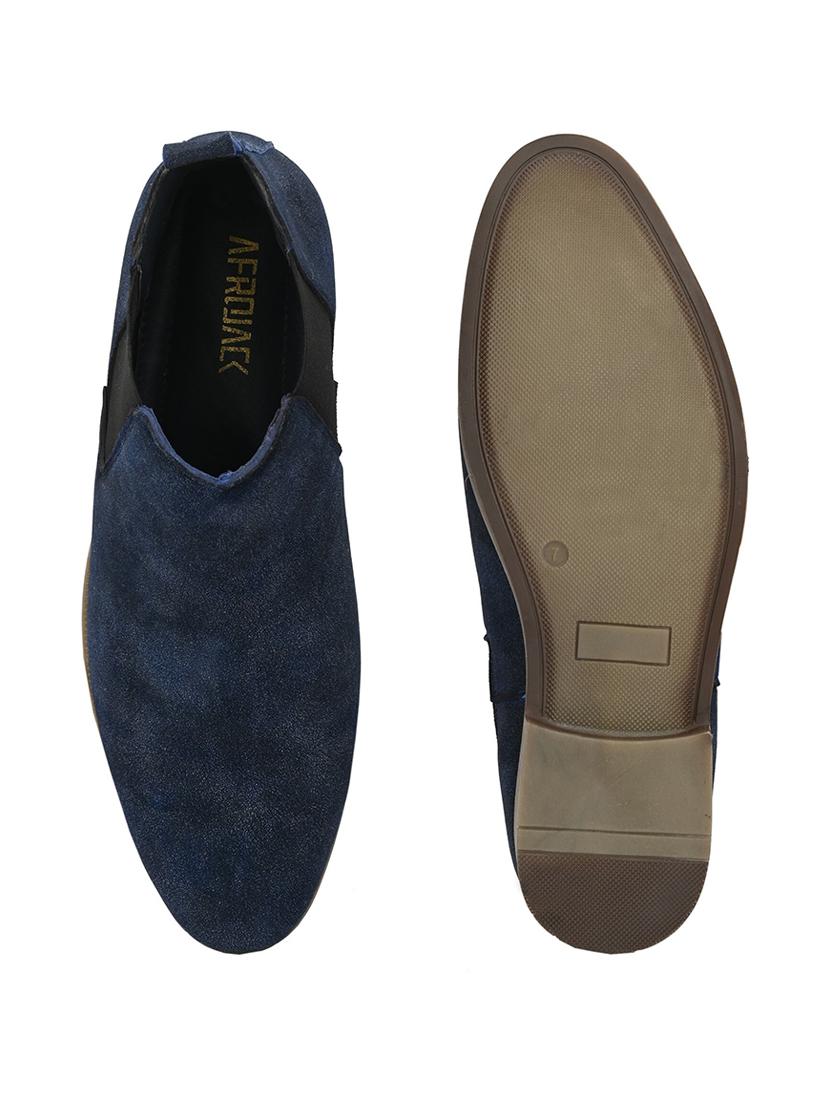 blue suede slip on boots - 19492420 - Standard Image - 5
