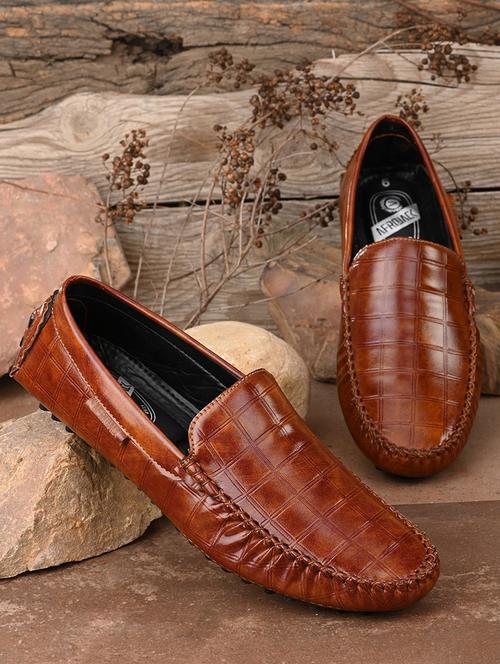 tan patent leather slip on loafers - 19492515 - Standard Image - 0