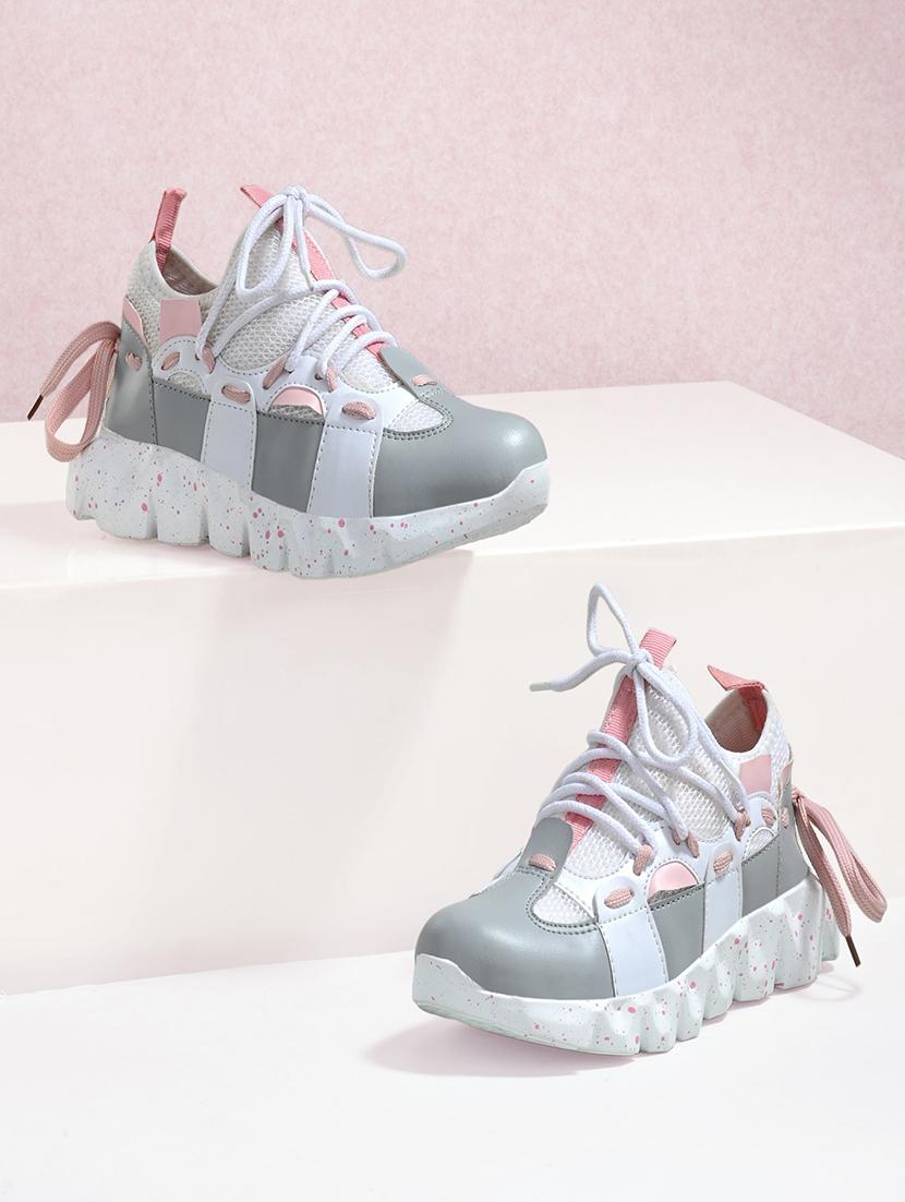 grey lace-up sports shoe - 19492618 -  Zoom Image - 0