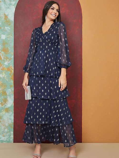 aztec print tiered maxi dress - 19492710 - Standard Image - 0