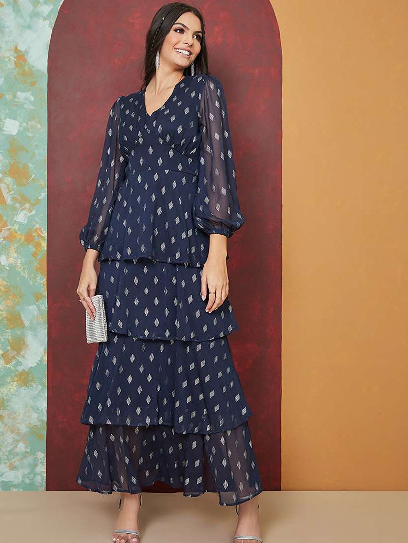 aztec print tiered maxi dress - 19492710 - Zoom Image - 0