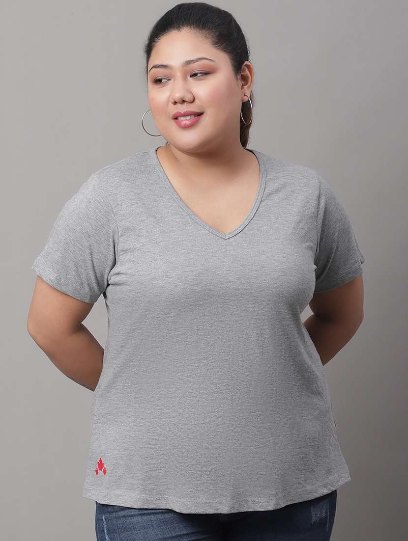 women's plain v neck t-shirt