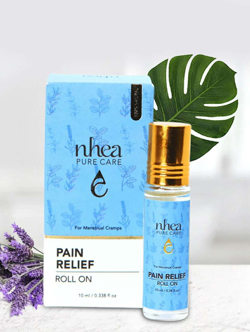 nhea pain relief roll on instant relief from menstrual cramp, body pain (pack of 1) liquid  (10 ml)