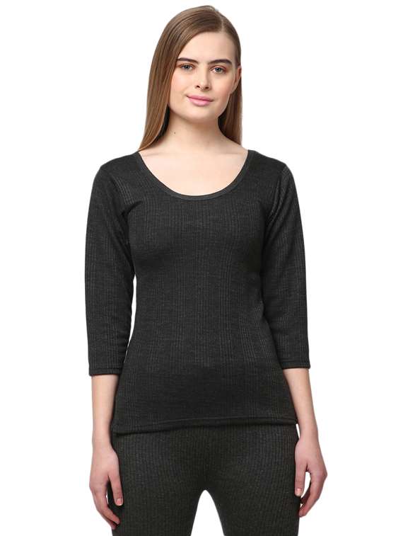 grey round neck top thermals 