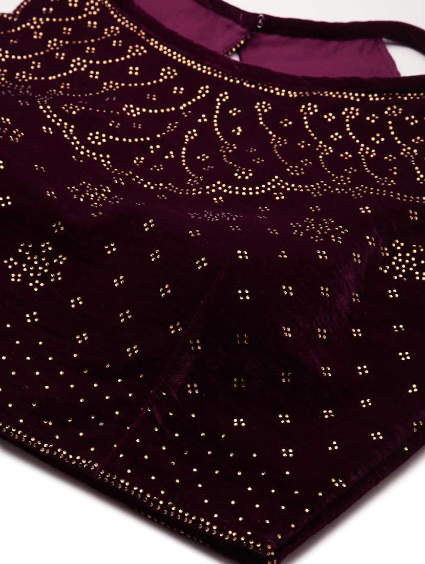 purple self design blouse - 19493285 -  Standard Image - 3