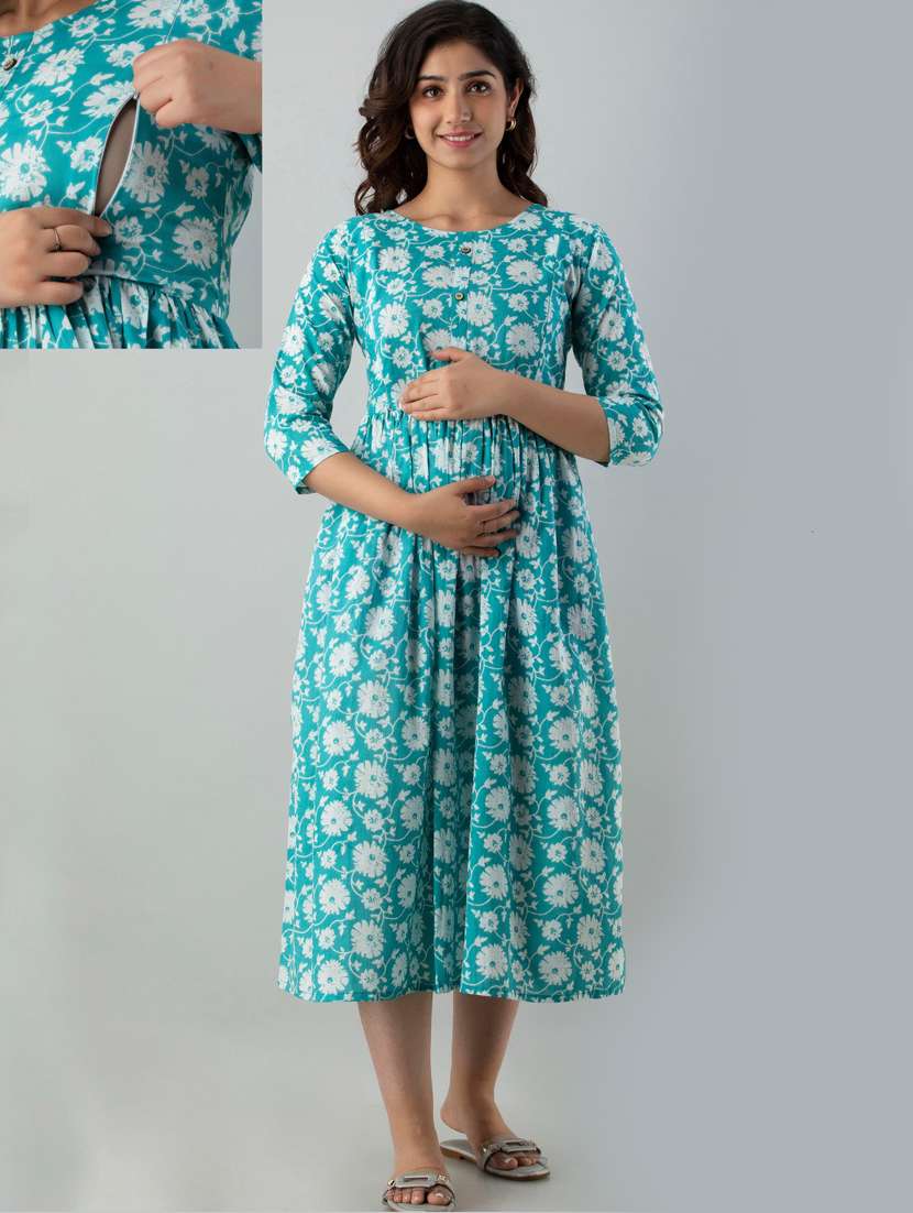 Buy online Blue Printed Maternity Wear from clothing for Women by