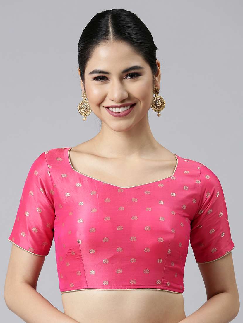 pink brocade art silk blouse - 19493928 - Zoom Image - 0