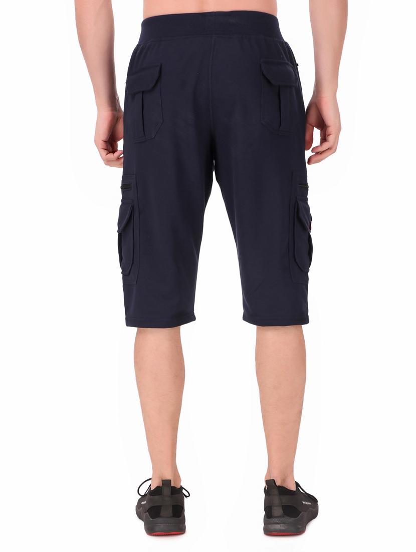 men solid cotton cargo three-fourth - 19494384 - Standard Image - 3