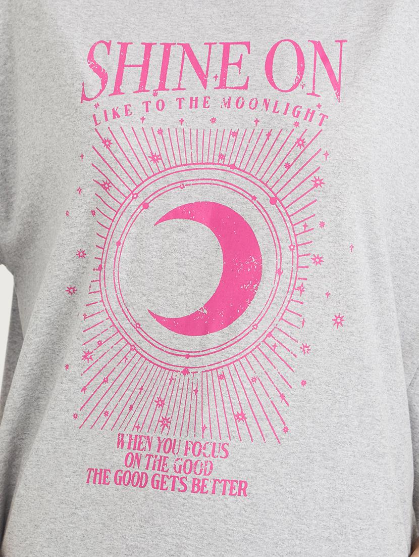 women's front print round neck t-shirt - 19494699 - Standard Image - 3