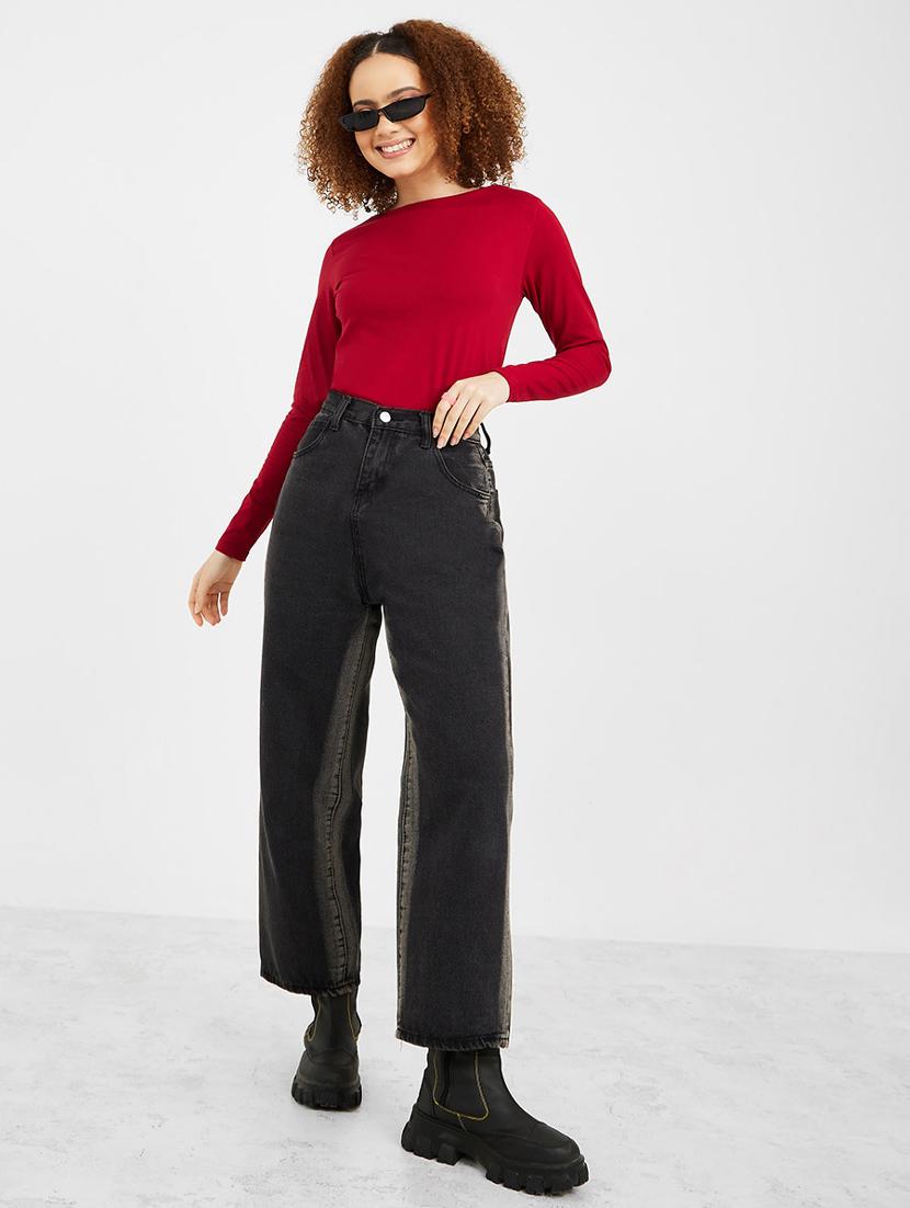 long sleeves boat neck cotton lycra regular fit t-shirt - 19494703 - Standard Image - 3