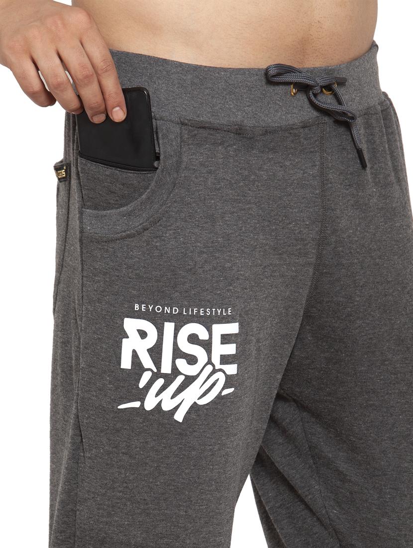 grey mid rise cotton jogger - 19495010 - Standard Image - 3