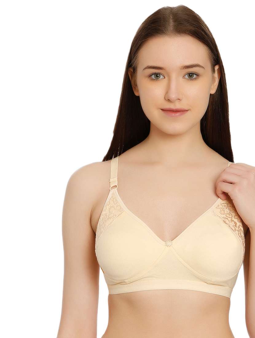 beige cotton blend tshirt bra