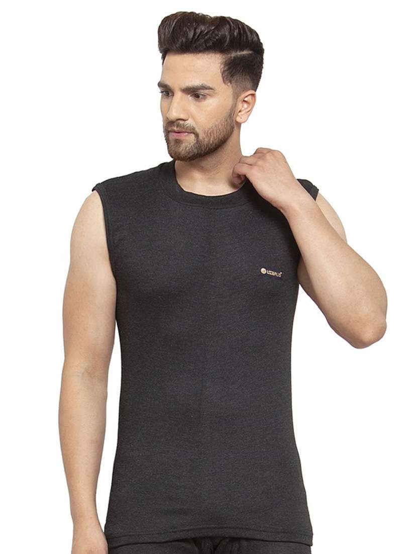 men solids cotton blend vest - 19495103 - Zoom Image - 0