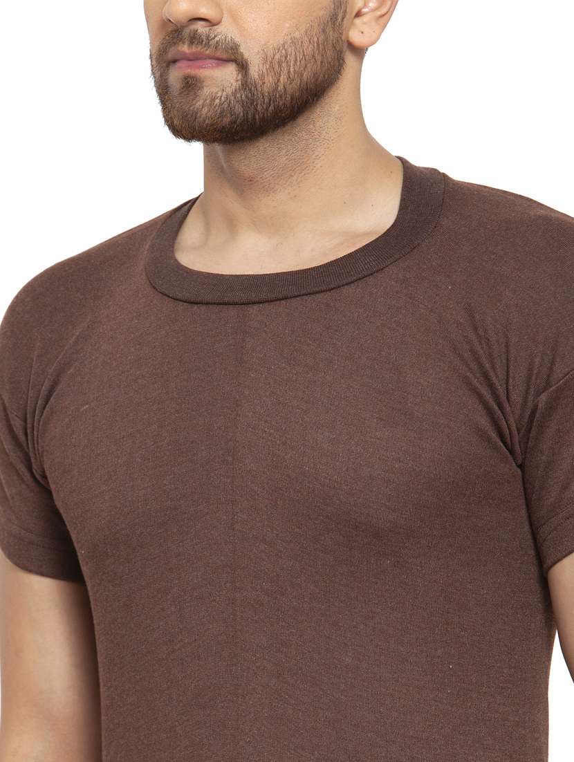 men round neck solid t-shirt - 19495112 -  Standard Image - 3