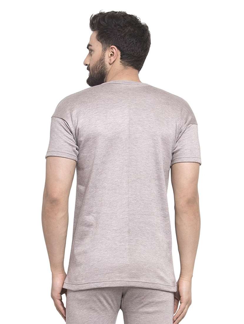 men v neck solid t-shirt - 19495114 - Standard Image - 3