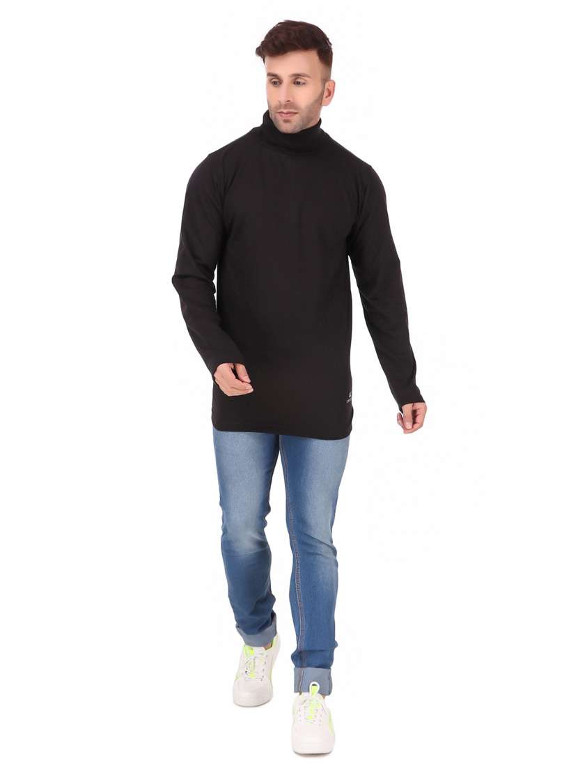 men turtle neck solid t-shirt - 19495124 - Standard Image - 3