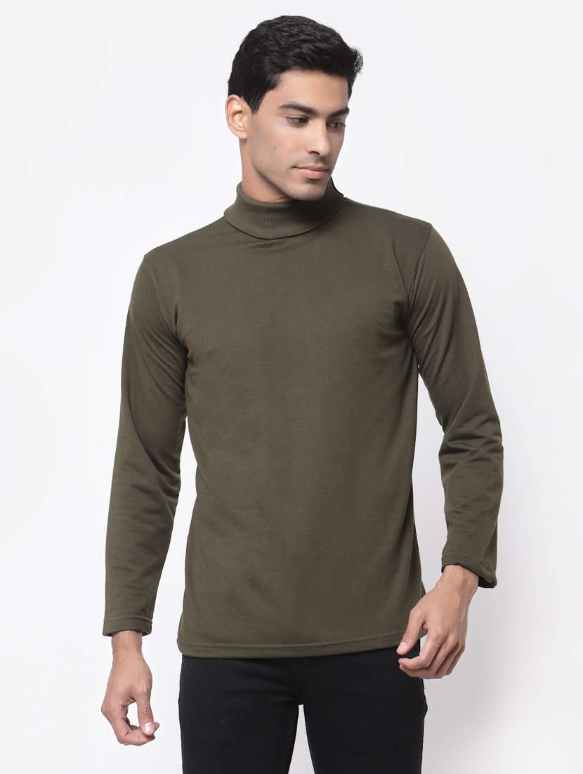 men turtle neck solid t-shirt - 19495134 -  Zoom Image - 0