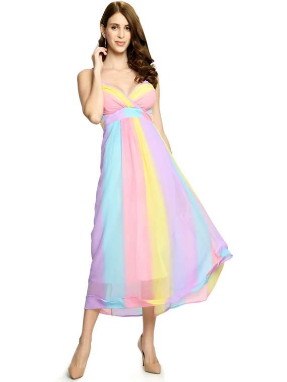 Women's Fit & Flare Self Design Dress