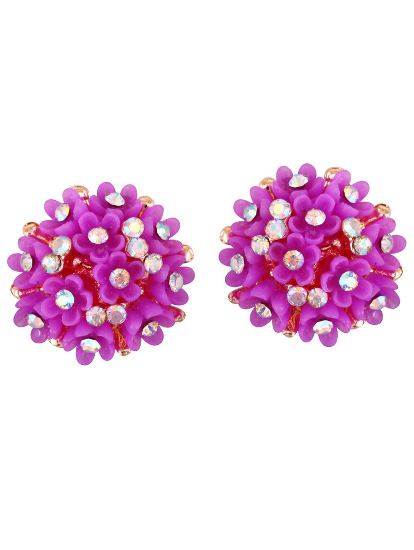 pink brass studs earring - 19495429 - Zoom Image - 0