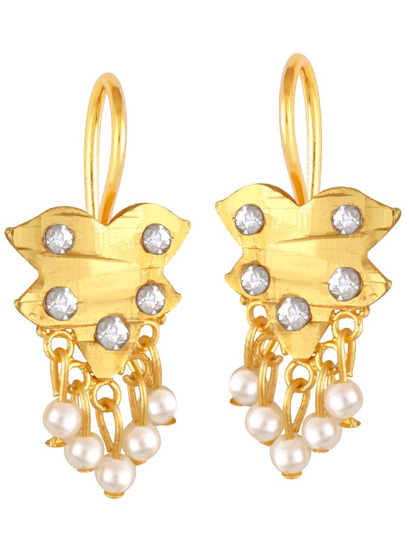 white brass drop earring - 19495455 - Zoom Image - 0
