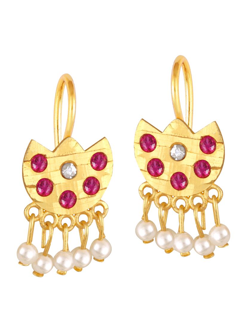 red brass drop earring - 19495456 -  Zoom Image - 0