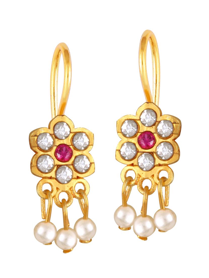 white brass drop earring - 19495465 - Zoom Image - 0
