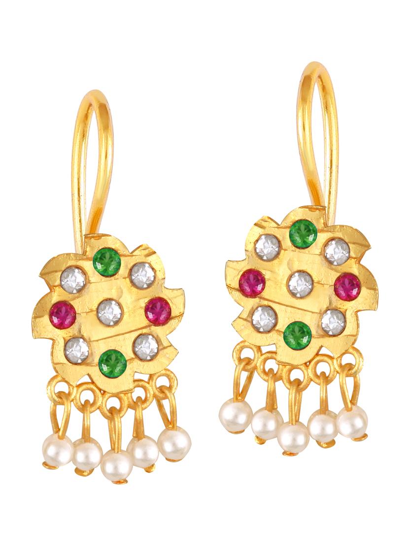 multi colored brass drop earring - 19495468 - Zoom Image - 0