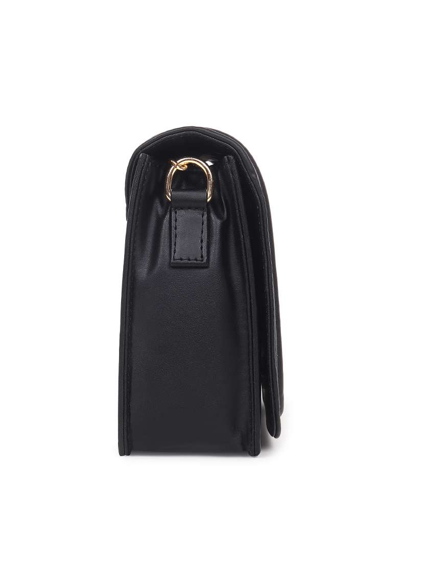 black leatherette (pu) sling bag - 19495493 -  Standard Image - 3