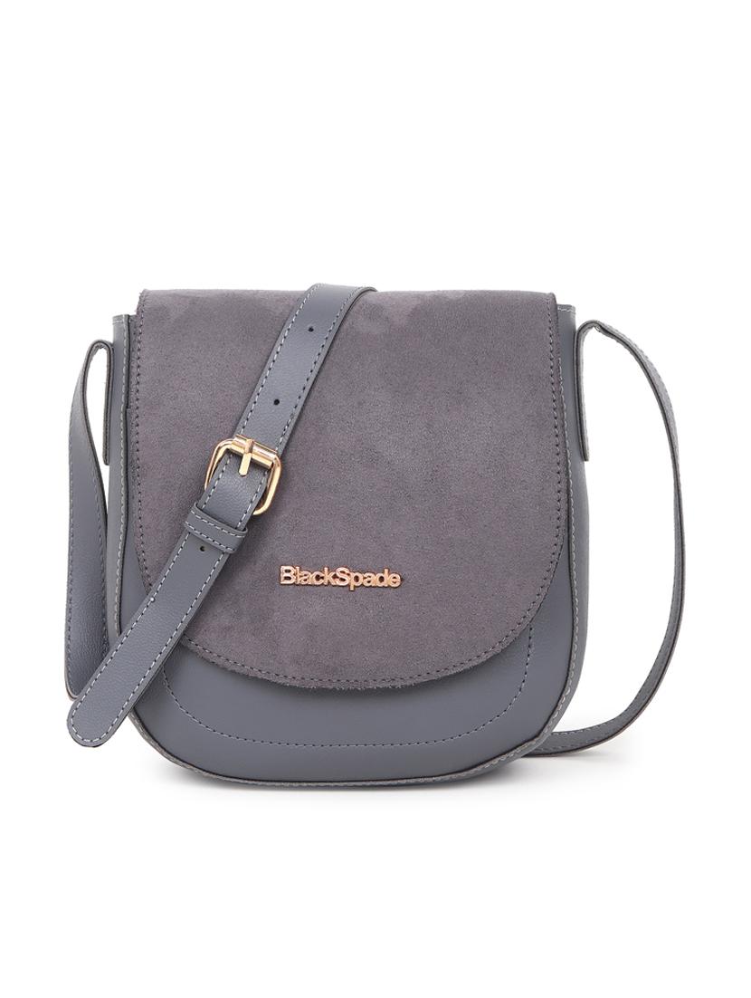 grey leatherette (pu) sling bag