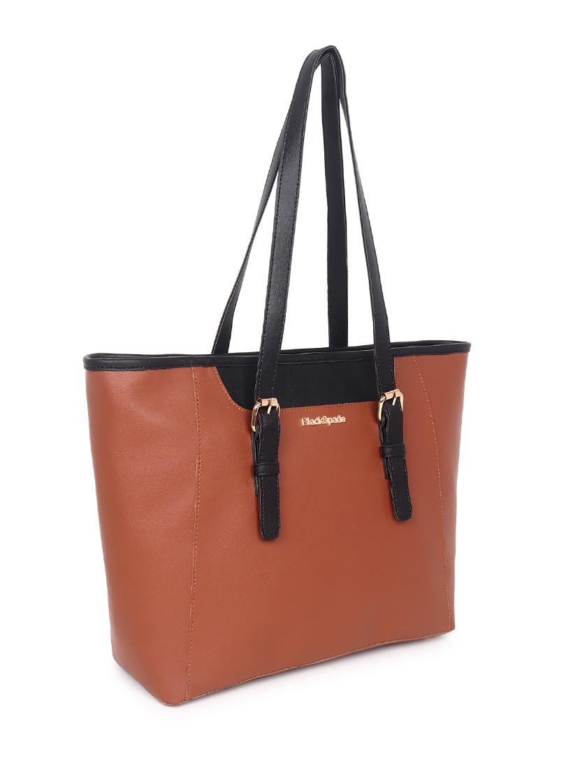 tan leatherette (pu) structured tote - 19495510 - Standard Image - 3