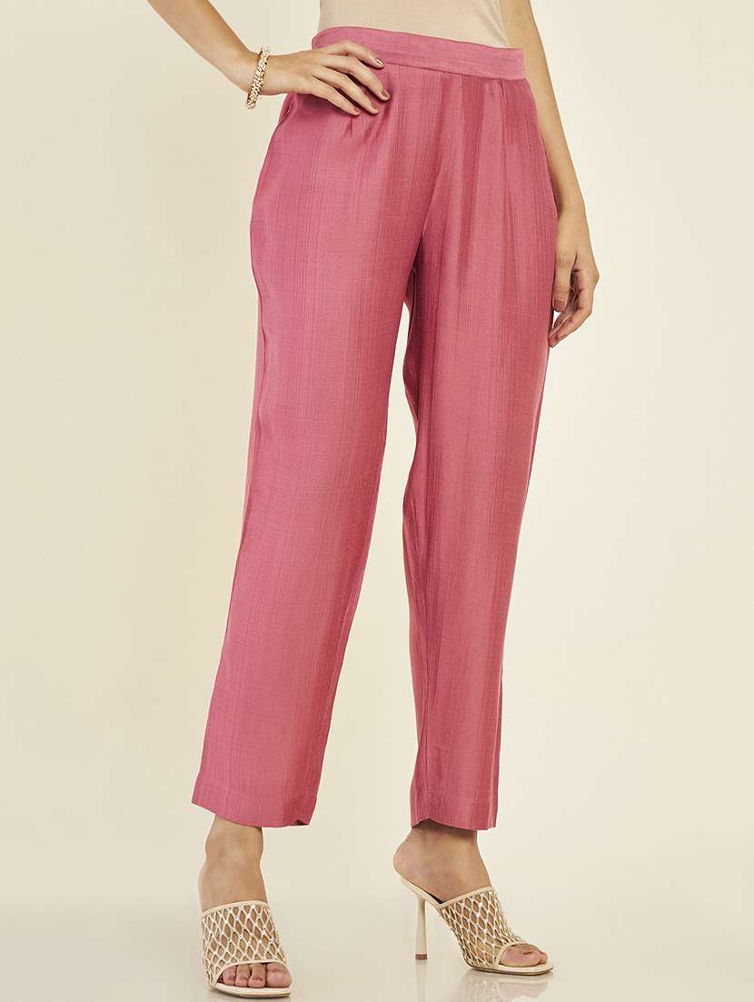 pink cotton blend kurta pant set - 19496664 - Standard Image - 3