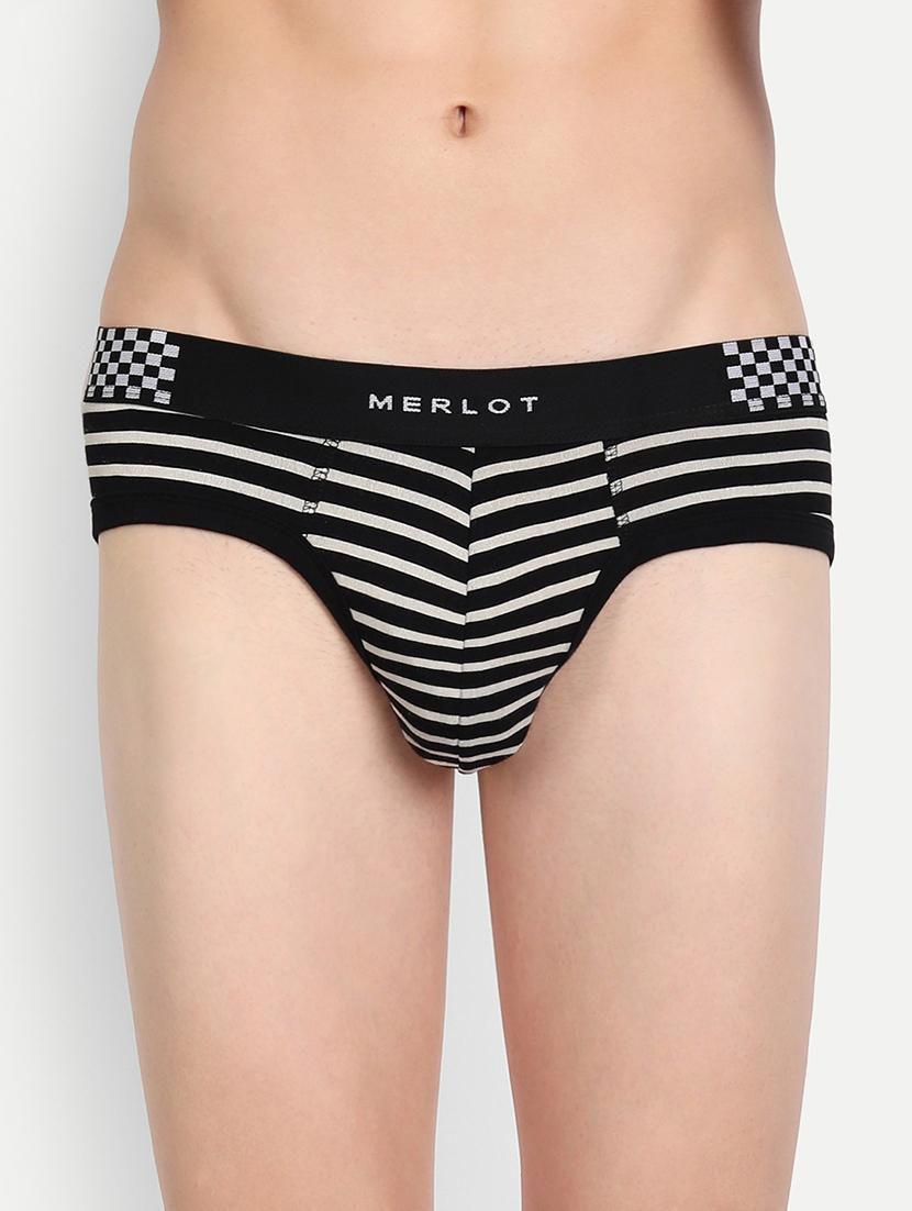 black cotton hipster brief