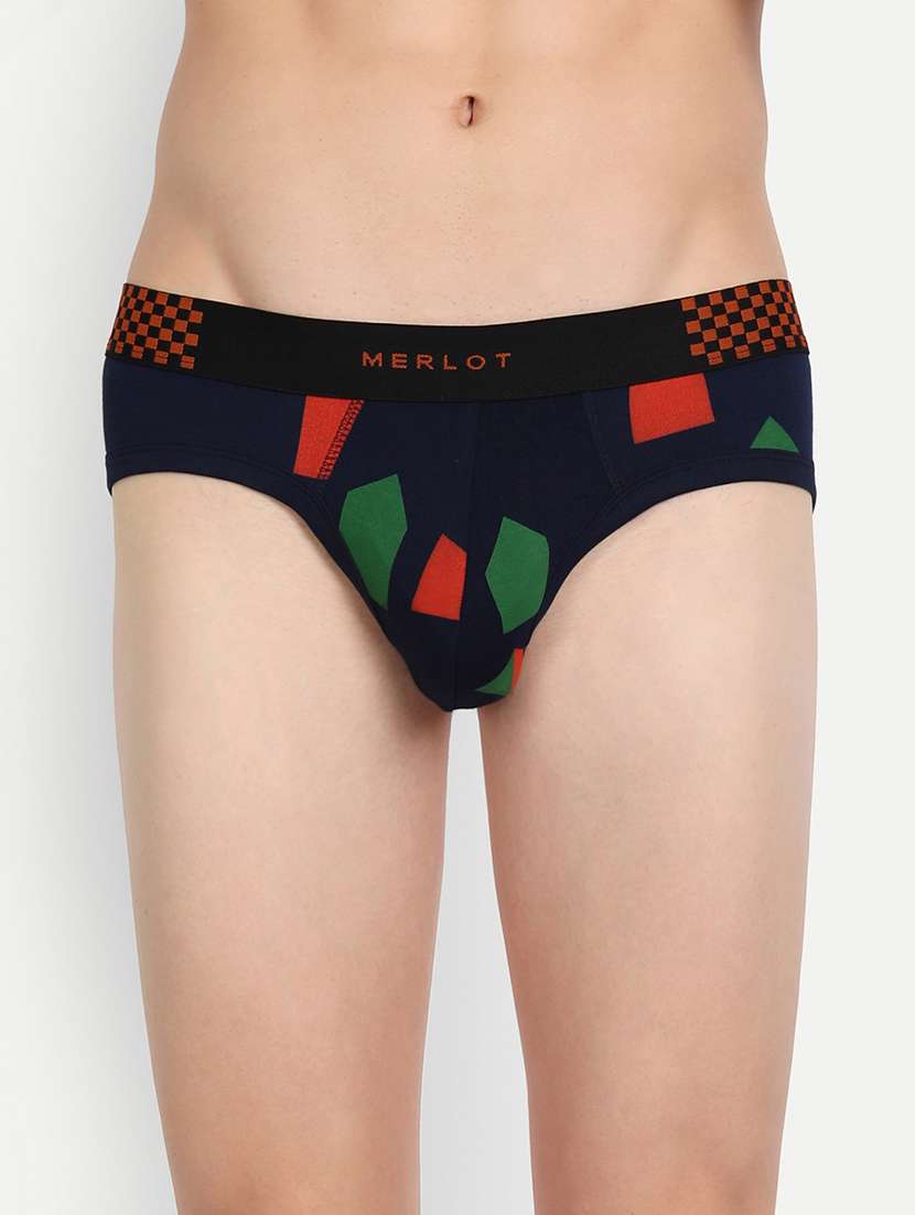 dark blue cotton hipster brief
