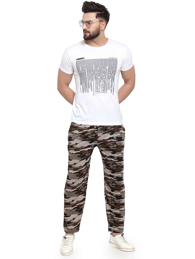 mid rise printed full length track pant - 19497453 - Standard Image - 3