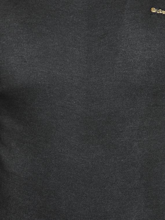 black cotton blend thermal top - 19497509 - Standard Image - 3