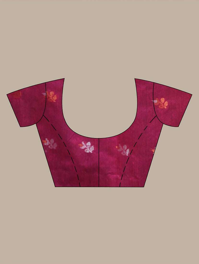 blue self design woven saree with blouse - 19498257 -  Standard Image - 5