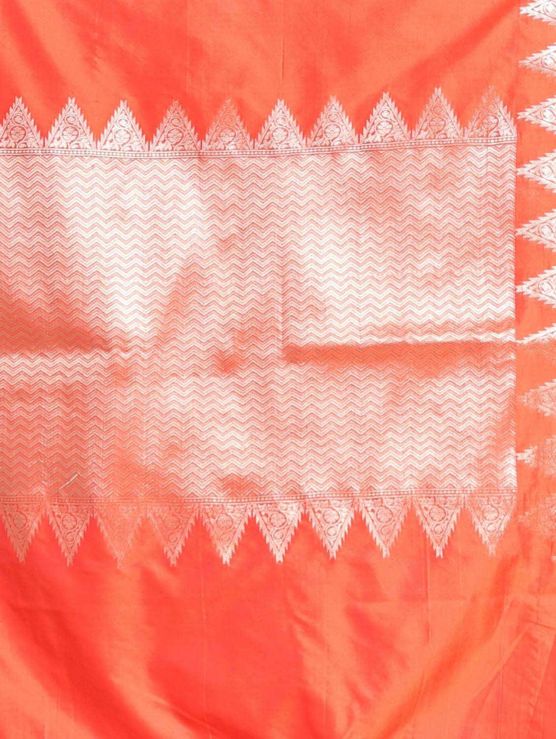 orange self design woven saree with blouse - 19498327 -  Standard Image - 5